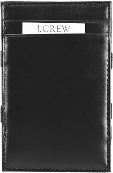 J.Crew Mercantile Men's Genuine Leather Magic Wallet (Black)