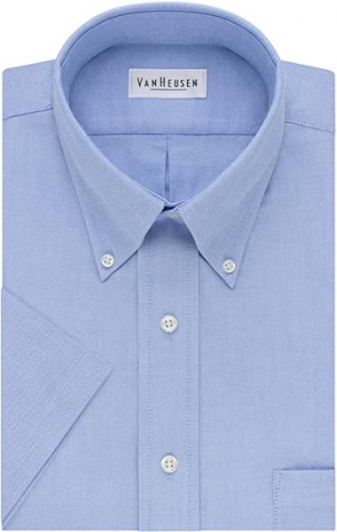 Van Heusen Men's Dress Shirts Short Sleeve Oxford Solid