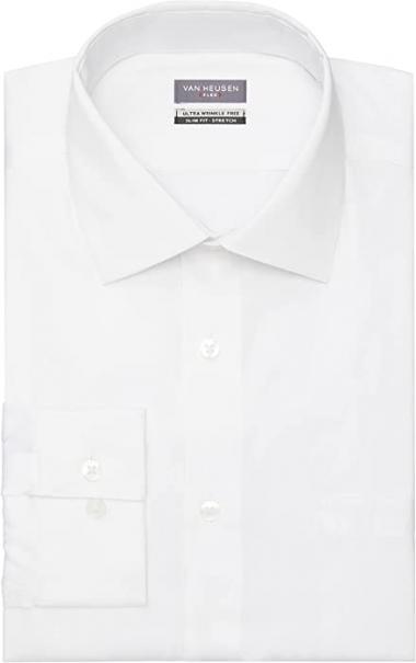 Van Heusen Men's Dress Shirt Slim Fit Ultra Wrinkle Free Flex Collar Stretch