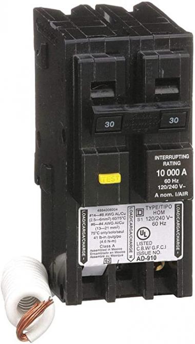 Square D HOM230GFI Plug In Circuit Breaker 2P 30 Amp 120/240Vac/48Vdc