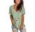 SAMPEEL Womens Summer Tops Floral Short Sleeve V Neck T Shirts Tee Printed Side Split Tunic