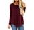 HIYIYEZI Fall Tops for Women Long Sleeve Side Split Casual Loose Tunic Top