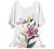 SNKSDGM Women's Casual Boho Cotton Linen Shirts Oversized Crewneck T Shirts Summer Floral Print Linen Tunic Tops Blouse Shirt