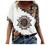 SNKSDGM Women's Summer Short Sleeve V Neck T Shirts Casual Floral Print Blouses Tee Shirt Loose Fit Tunic Tops for Women