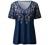 SNKSDGM Women's Summer Short Sleeve V Neck T Shirts Casual Floral Print Blouses Tee Shirt Loose Fit Tunic Tops for Women