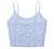 Verdusa Women's Contrast Lace Spaghetti Strap Ribbed Knit Crop Cami Top