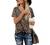 BMJL Women's Casual Cute Shirts Leopard Print Tops Basic Summer Short Sleeve Fashion Soft Blouse Loose Fit Tshirt