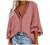 Women Summer Lace 3/4 Bell Sleeve Shirts V Neck Tops Casual Solid Elegant Blouses Summer Loose Beach Party T Shirts