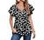 Womens T-Shirts Ruffle Drawstring Short Sleeve Summer Tops Boho Floral Print Chiffon Babydoll Shirt Blouse Tunic