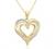 Jewelili Heart Necklace Pendant with Natural White Round and Baguette Diamonds 1/4 Cttw in Sterling Silver or Yellow or Rose Gold over Sterling Silver 18 Inches Box Chain