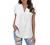 Womens Tops Dressy Casual Chiffon Blouses V Neck 3/4 Sleeve Summer Cute Swiss Dot Flowy T Shirts Loose Pom Pom Blouses