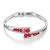 Menton Ezil Love Encounter Crystals Bangle Bracelets White Gold Plated Adjustable Hinged Jewelry