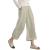 ECUPPER Womens Casual Loose Elastic Waist Cotton Trouser Cropped Wide Leg Pants