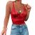 Velius Women's Sexy Deep V Neck Shiny Thong Bodysuit Tank Tops with Underwire