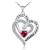 Distance Heart Necklace for Women 925 Sterling Sliver Birthstone Heart Jewelry I Love You to The Moon and Back Necklaces for Mother Girlfriend Wife with Jewelry Gift Box