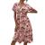 SNKSDGM Women Short Sleeve Boho Ruffle Tiered Floral Print Swing Mini Dress Casual V Neck A-Line Flowy Beach Maxi Dresses