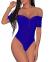 Ancapelion Women’s Off Shoulder Short Sleeve Bodysuit Sexy Stretchy Bodycon Top