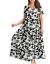 YESNO Women Casual Loose Bohemian Floral Dress with Pockets Short Sleeve Long Maxi Summer Beach Swing Dress EJF