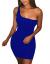 BORIFLORS Women's Casual Basic One Shoulder Tank Top Bodycon Mini Club Dress