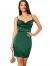 SOLY HUX Women's Spaghetti Strap Cowl Neck Satin Short Slip Dress