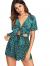 SweatyRocks Women's Sexy V Neck Self Tie Front Short Romper Jumpsuit Playsuit