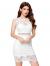 Verdusa Women's Sleeveless Scalloped Hem Fitted Floral Lace Bodycon Dress