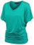 Made By Johnny MBJ Women's Solid Short Sleeve Boat Neck V Neck Dolman Top with Side Shirring