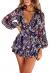 Fixmatti Women Boho Summer Romper Casual Floral Print Off Shoulder Strapless Shorts Jumpsuits