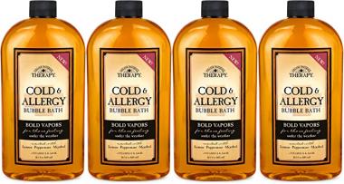 Village Naturals Therapy Cold & Allergy Bubble Bath, 20 oz, Pack of 4