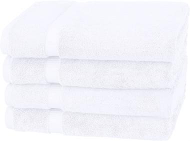 Amazon Brand – Pinzon Organic Cotton Bath Towel, Set of 4, White