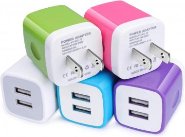 USB Charger Plug,Wall Charger,Charging Block, 5-Pack 2.1A/5V Portable Power Cube Charger Adapter Compatible with iPhone 14/13/12/11 Pro Max/Xs Max/Xs/XR/X/8/7/6S/6 Plus, Samsung Galaxy S22 S21,LG,Moto