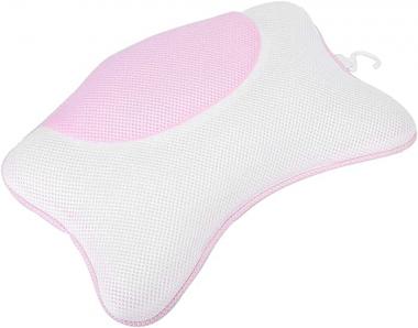 ZJchao Bath Pillow, Bathtub Pillow Breathable 4D air mesh and with Suction Cups, Bath Pillow for Neck and Back Relaxation, Bathtub Pillow & Shower Pillow Bathtub(Pink)