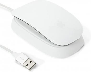 Ascrono - Charging Station Compatible with Apple Magic Mouse 2 - White - Perfect Accessories | Usable As Charging Dock, Stand & Charger | Includes 5ft (1.5m) USB-A Cable