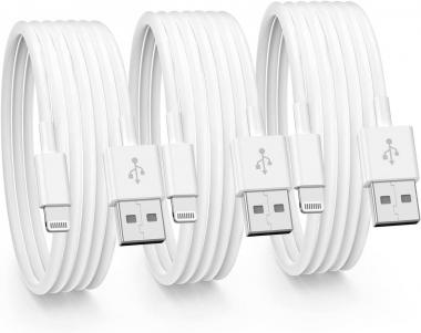 3 Pack Apple iPhone Charger Cable 6FT, [Apple MFi Certified] Apple Lightning Cable, 2.4A Fast Charging Cord 6 Feet, USB to Lightning Cord 6 Foot Charging for iPhone 11 Mini Pro Max XS XR X 8 7 iPad