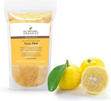 Au Natural Organics Yuzu Citrus Peel Powder – Improve Blood Flow Treatment | Muscle Relaxer | Sauce Spice | Powdered Orange for Hair, Nails & Skin | Immune System Booster, Lemon Bath Salts | 120 gm