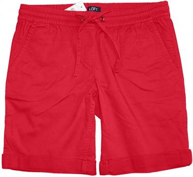 Ann Taylor LOFT Women's 8" Cotton Chino Cuffed Bermuda Shorts