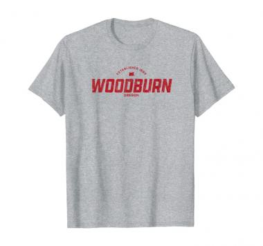 Woodburn Oregon OR Vintage Athletic Red Sports Logo T-Shirt