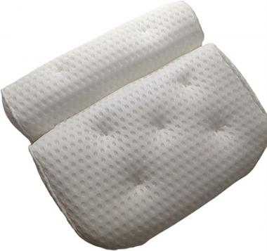 MATIHUNO Bath Pillow with Suction Cups Neck and Back Support Spa Pillow Fit for Home Bathroom Accessories (Color : White)