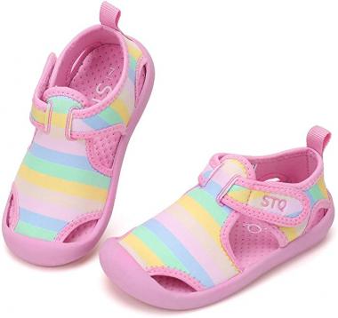 STQ Boys Girls Water Shoes Quick-Dry Slip on Beach Swim Pool Sandals(Toddler/Little Kid)