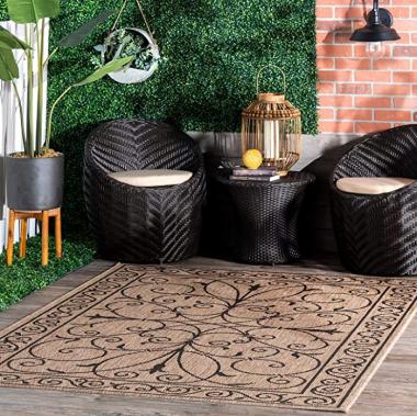 nuLOOM Kathleen Krem Indoor/Outdoor Area Rug, 8' Square, Brown