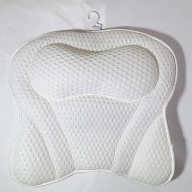 QXPDD Bath Pillow 4D Air Mesh Bathtub Spa Pillow with 6 Suction Cups Soft and Comfortable Back Shoulders Massage Fits All Bathtub