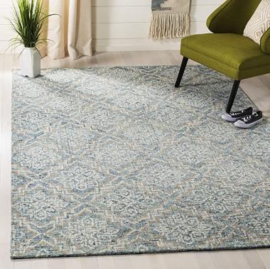 SAFAVIEH Abstract Collection 10' x 14' Blue/Grey ABT201A Handmade Premium Wool Living Room Dining Bedroom Area Rug