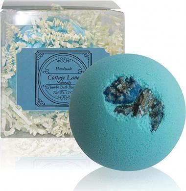 Geode Bath Bomb Gift Set Featuring XXLG 12 Oz Fizzy Bath Bomb with Geode Crystal Soap (Sapphire Skies)