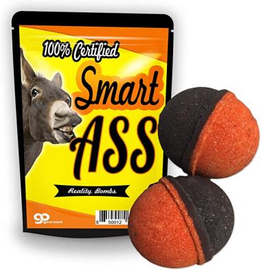 Certified Smart Ass Bath Bombs - XL Black and Red Fizzers for Adults - Handcrafted, Made in America, 2 Count