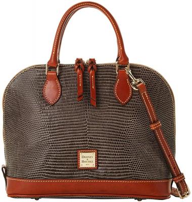 Dooney & Bourke Lizard Zip Zip Satchel Grey