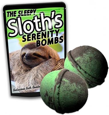 Sleepy Sloth's Serenity Bombs XL Bath Balls Cool Bath Fizzers for Kids Stocking Stuffers for Teens Novelty Sloth Gags for Friends Weird White Elephant Ideas Unisex Secret Santa