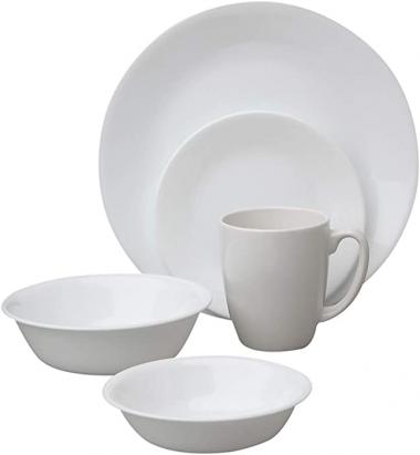 Corelle Livingware Winter Frost White 30-Piece Dinnerware Set, Service for 6