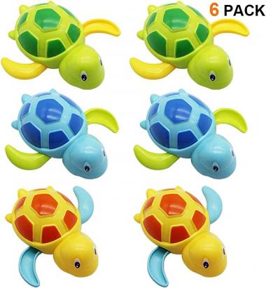 Happy Trees 6 Pcs Bath Turtle Toy, Wind-Up Swimming Turtles, Bathtub Turtle Water Toy for Baby Toddler