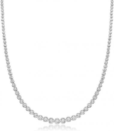 Ross-Simons 1.50 ct. t.w. Bezel-Set Diamond Necklace in Sterling