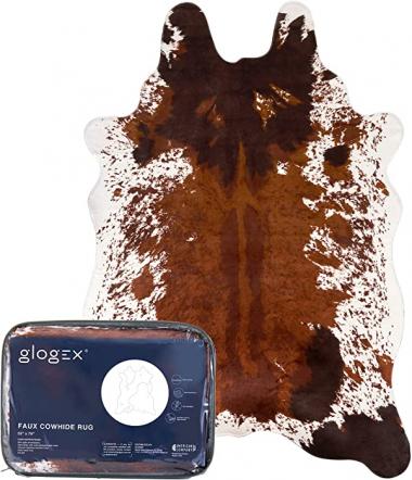 Faux Fur Cowhide Rug Cow Print Decor- 55" x 79", Non-Slip - Soft and Fluffy Animal Skin Rugs, Area Animal Print Rug for Living Room Decor, Bedroom Aesthetic, Rustic Western Home Decor